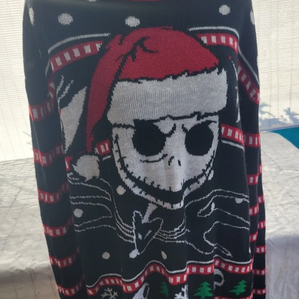 Disney Nightmare Before Christmas Jack Skellington Ugly Holiday Sweater Mens L